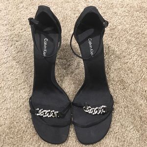 Calvin Klein Rhinestone Sandals Heels Size 10